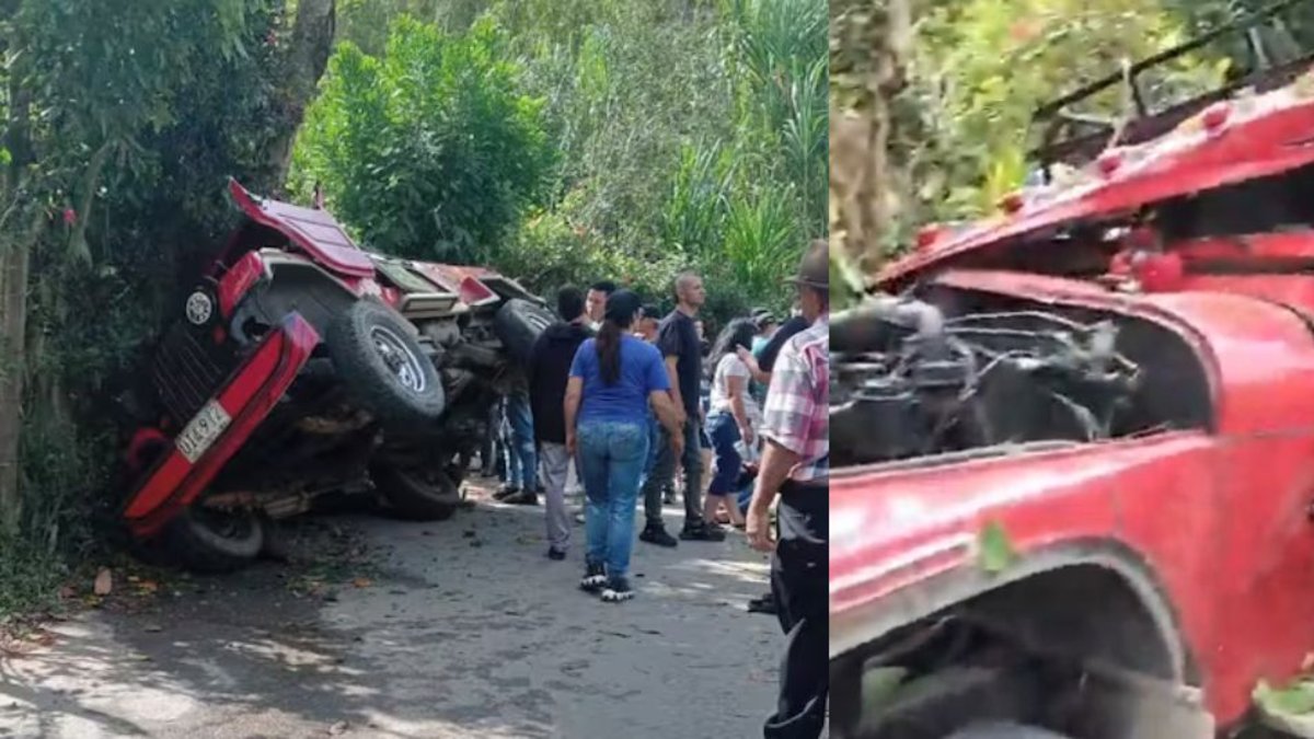aparatoso accidente en vía Barbosa y El Haltillo dejó 15 heridos; vehículo se habría quedado sin frenos