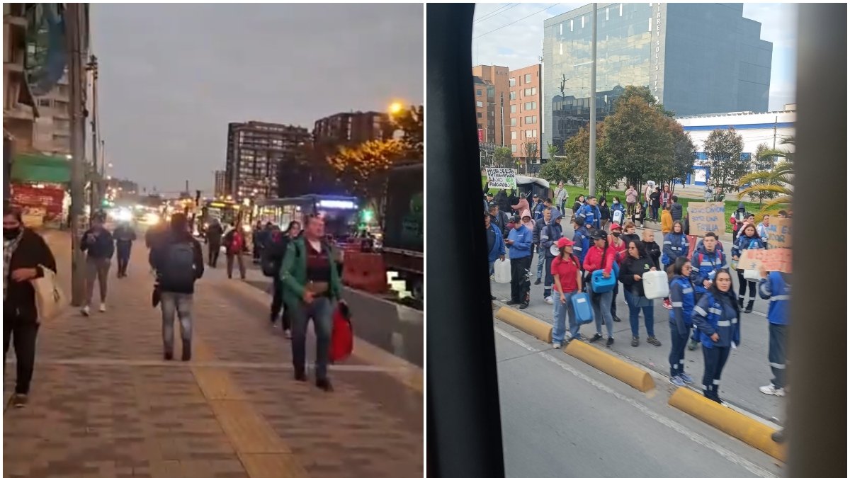 Vídeos e imágenes | Reportan colapso en la movilidad en Bogotá por manifestaciones en la Autopista Norte: alertan por largas filas de vehículos