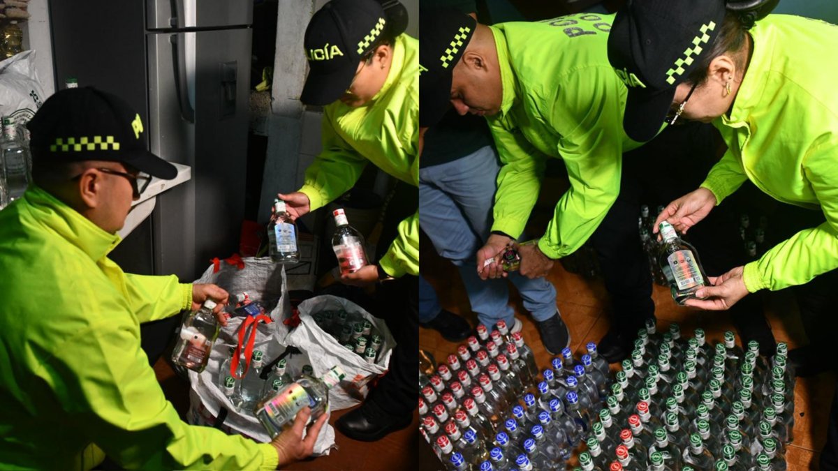 desmantelaron un centro de distribución masiva de alcohol en Medellín; Se incautaron 399 botellas y 25 litros más.