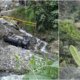 carro rompió barandas, se volcó y quedó al borde del río Combeima