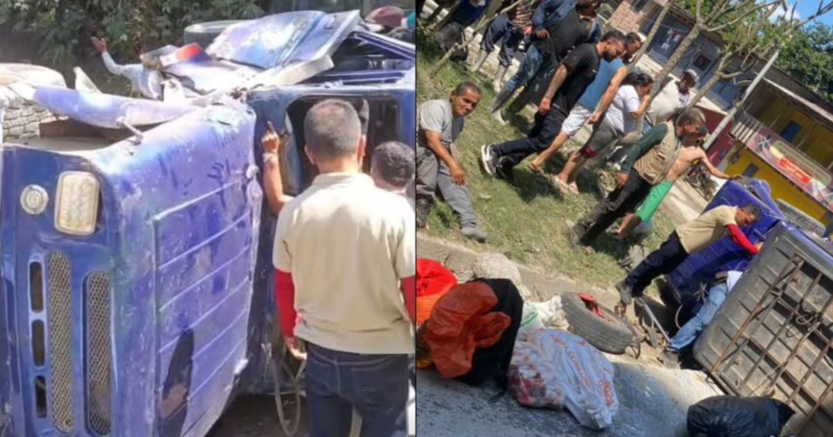 Aparatoso accidente en la autopista Medellín - Bogotá dejó cuatro personas lesionadas