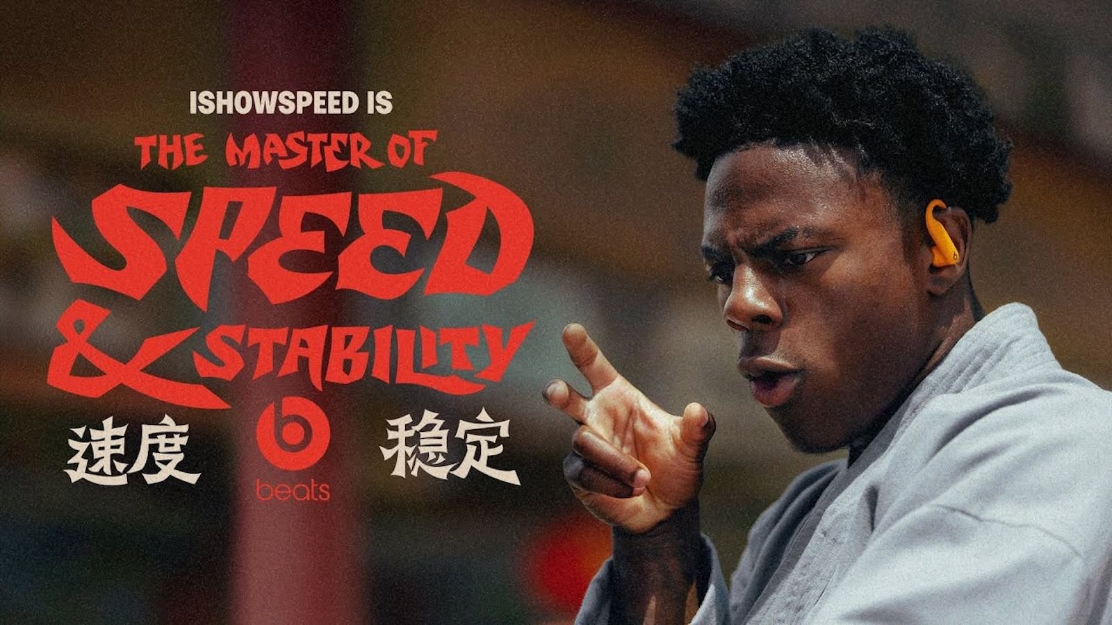 Beats se asocia con Streamer IShowSpeed ​​en una campaña temática de Kung Fu para Powerbeats Pro 2