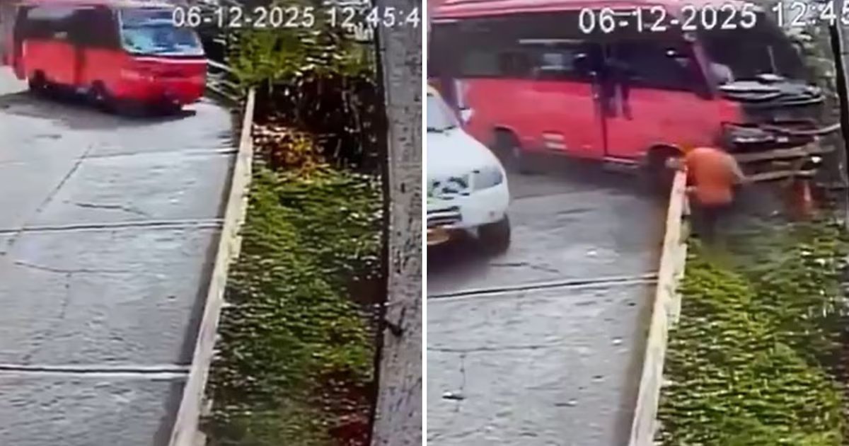 Bus de servicio público perdió los frenos y chocó contra barandas, en Ibagué: todo quedó en video