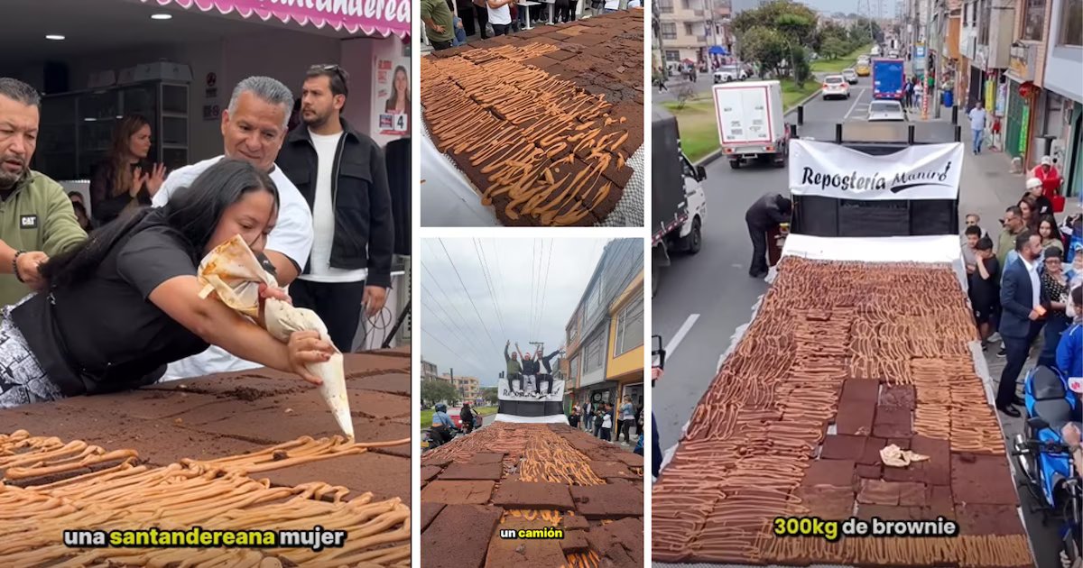 Colombiana logró el récord del brownie más grande del mundo que ostentaba Arabia Saudita: “Para Raymundo y todo el mundo”