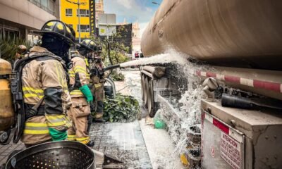 Cuerpo de Bomberos de Bogotá atiende derrame de combustible en el sector de Chapinero: esto se sabe