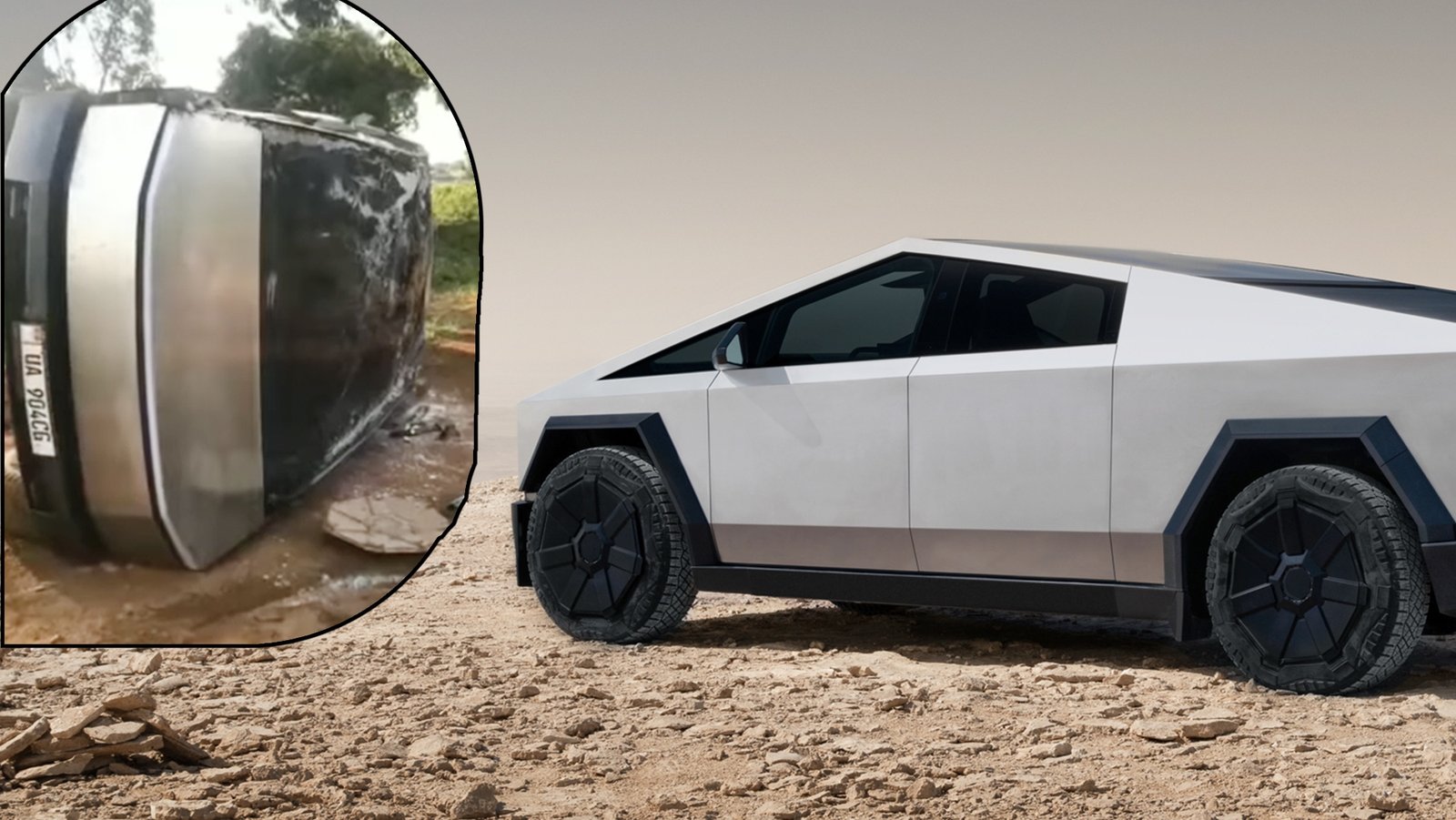 El probablemente único Tesla Cybertruck de África sufre un accidente 'nada grave' pero nadie sabe cómo repararlo