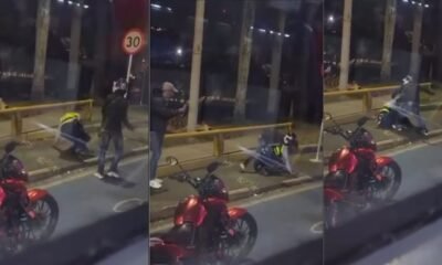 En video: motociclista agredió a agente de tránsito en Cali que le pidió sus documentos