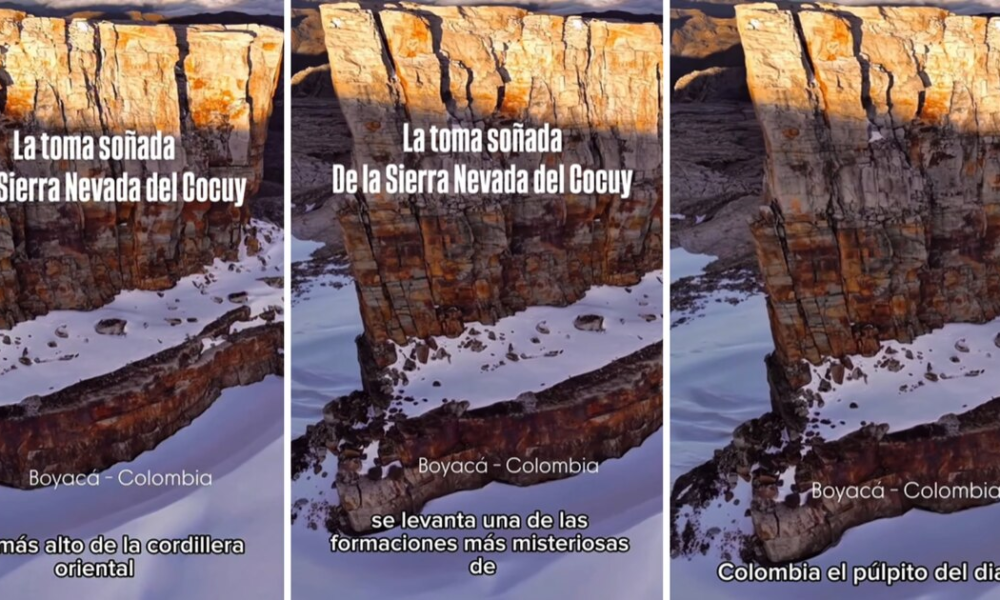 Espectaculares imágenes con dron del Púlpito del Diablo, el único punto donde no cae nieve en el Nevado del Cocuy: esta es la leyenda
