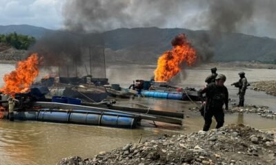Golpe a la minería ilegal en Cauca: destruyen 18 dragas y 72 motobombas de estructura de alias ‘Marlon’