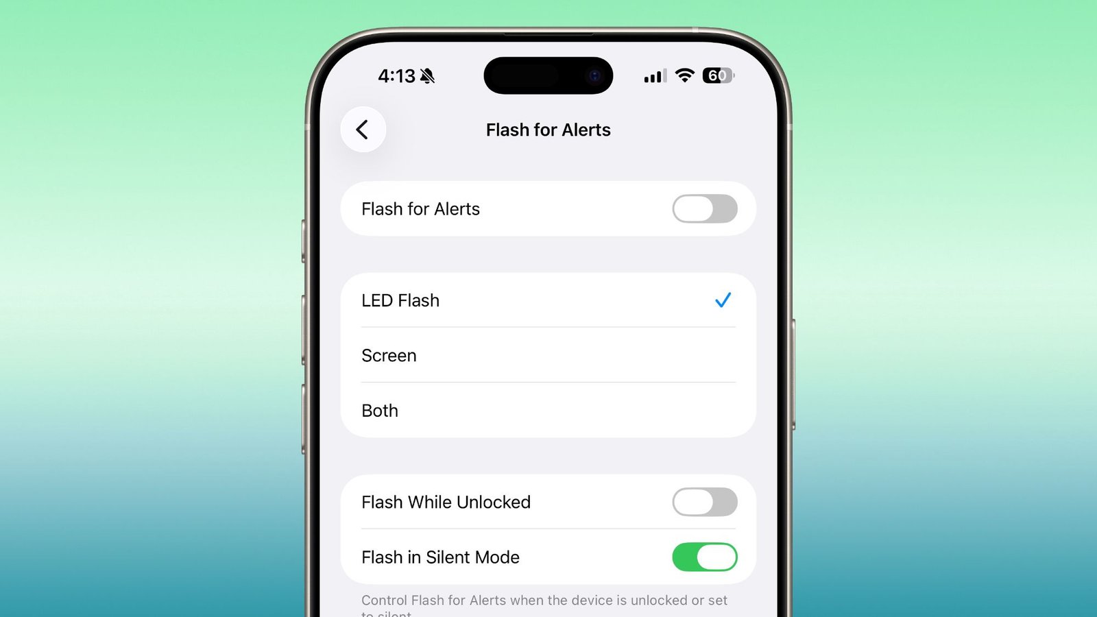 Haga que la pantalla de su iPhone parpadee para recibir alertas