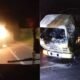 Hombres armados incineran camión sobre la vía Panamericana entre Popayán y Cali durante el paro armado del ELN
