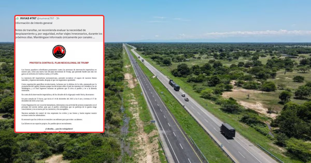 Invías desató la indignación en las redes sociales por compartir comunicado del ELN sobre el paro armado: “Una vergüenza para el país”