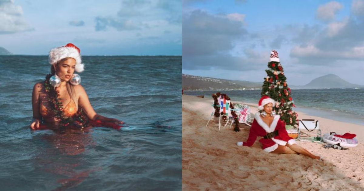 Karol G se disfrazó de ‘Mama Noel’ y jugó con el frío y el calor en una atrapante sesión de fotos con la Navidad como protagonista