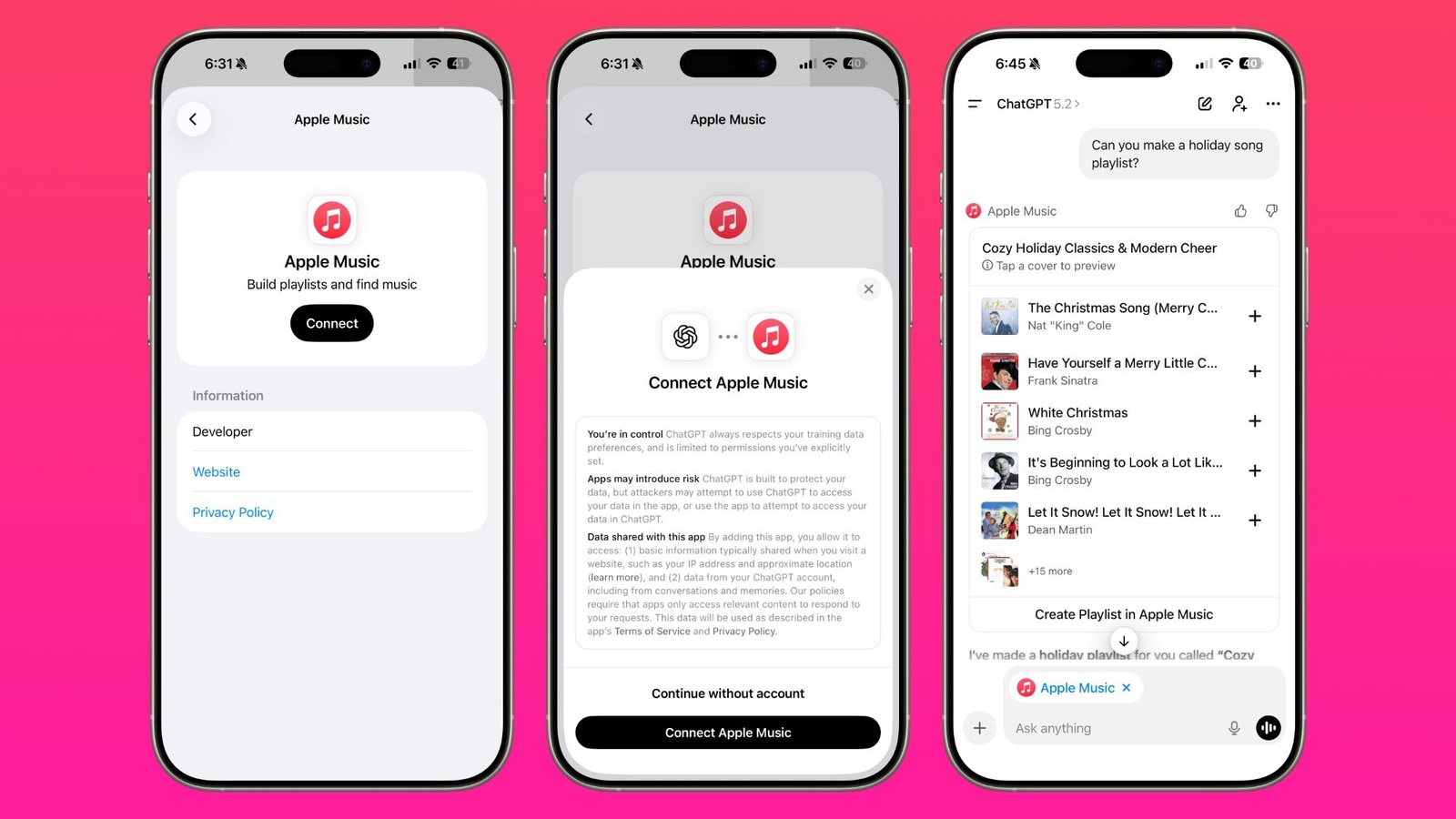 La integración de ChatGPT con Apple Music ya está disponible