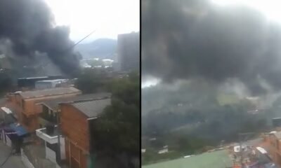 Reportan fuerte incendio en La Estrella, Antioquia: una empresa y varias casas fueron consumidas por las llamas