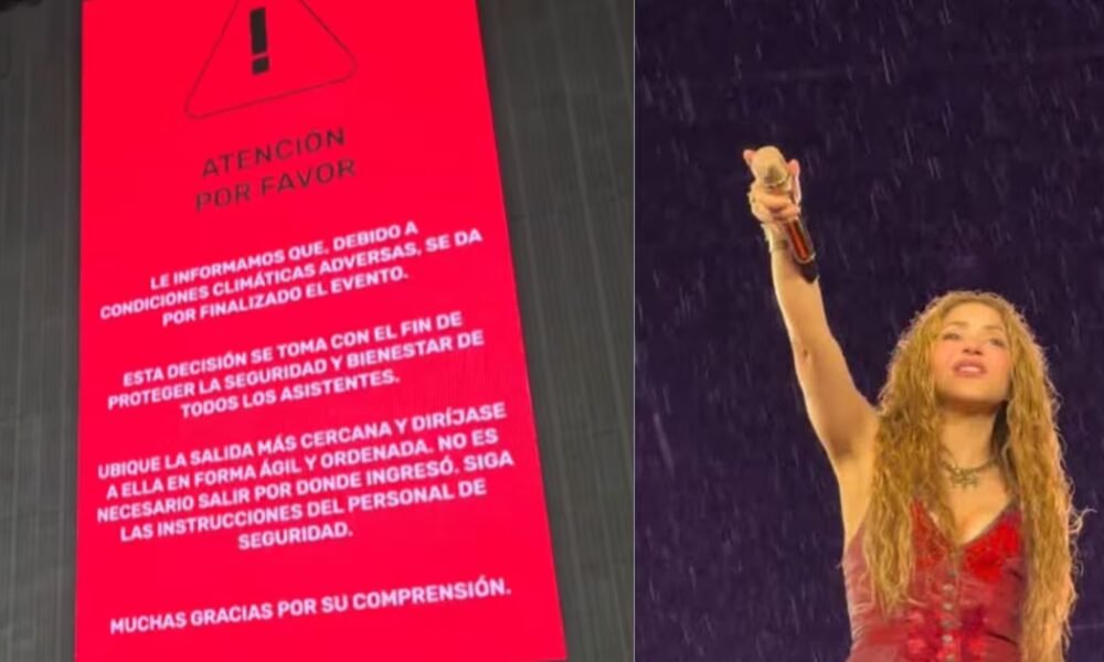 Suspenden concierto de Shakira en Argentina por tormenta eléctrica en el estadio Kempes de Córdoba