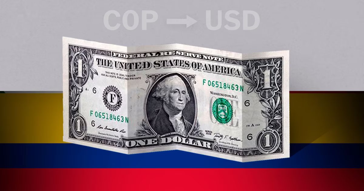 Valor de cierre del dólar en Colombia este 22 de diciembre de USD a COP