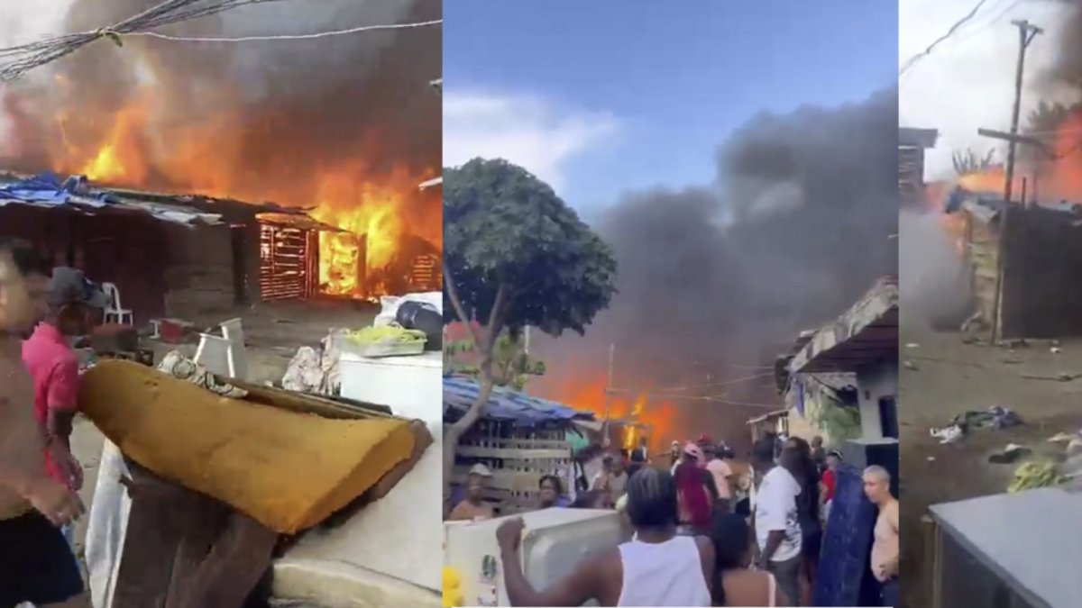 así fue el fuerte incendio que arrasó más de 10 viviendas en el oriente de Cali este primero de enero de 2026.