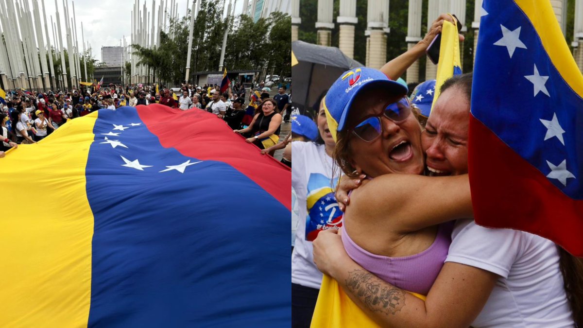 Avanza la concentración de venezolanos en el Parque de las Luces de Medellín celebrando la captura de Nicolás Maduro
