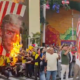 Encapuchados en Medellín le aprendieron fuego a la imagen de Donald Trump ya la bandera estadounidense en marchas convocadas por el presidente Petro.