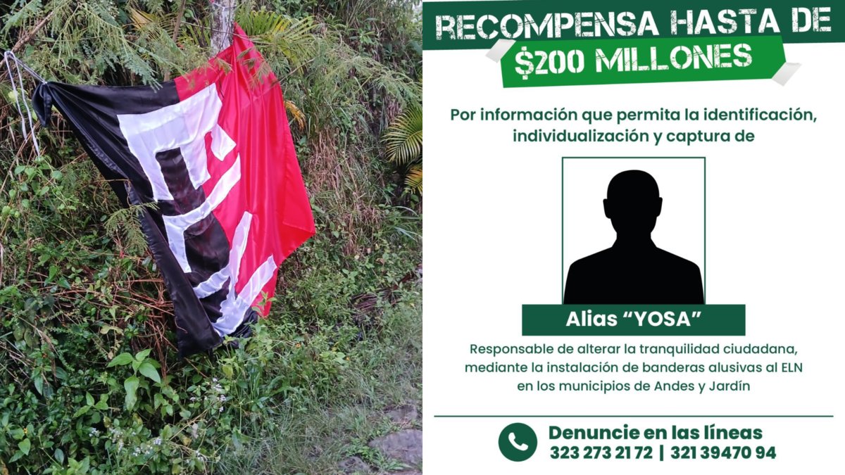Gobernación ofreció $200 millones por alias 'Yosa'