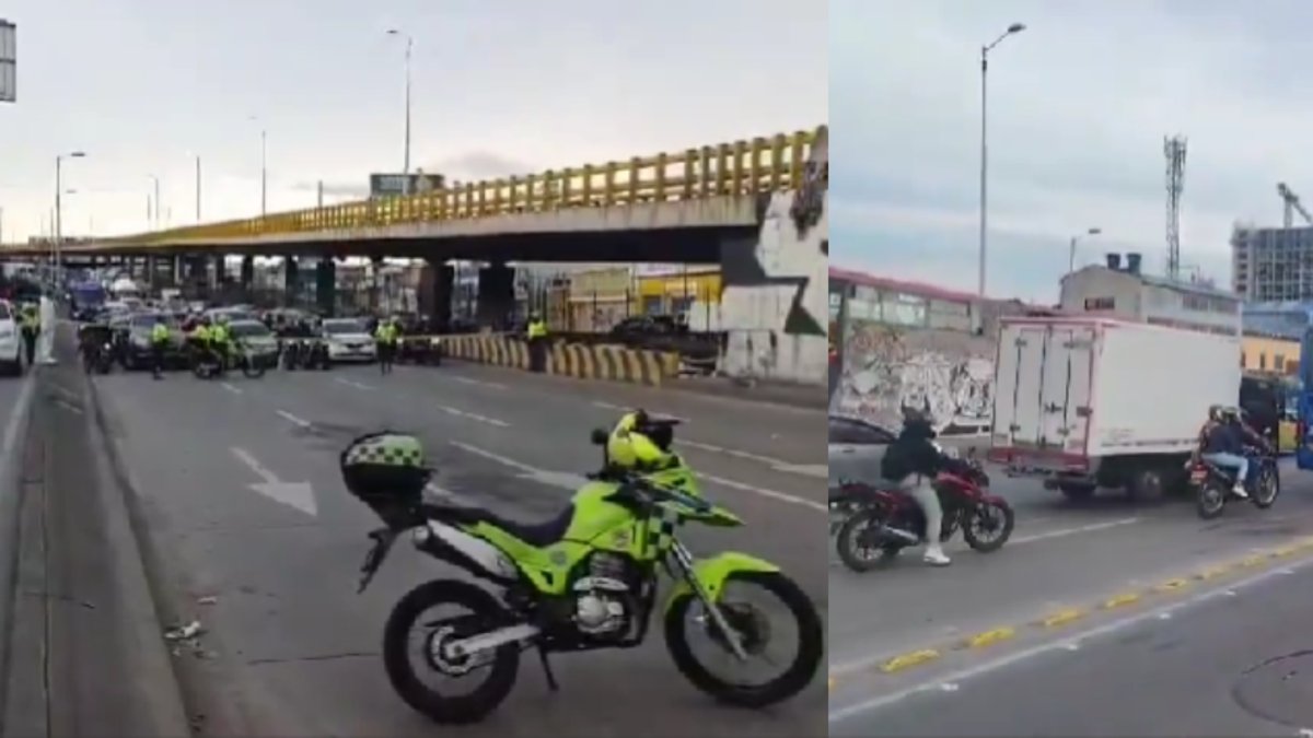Reportan cierre total en la avenida NQS, en Bogotá, sentido sur-norte tras accidente entre un carro y un ciclista que dejó una persona muerta