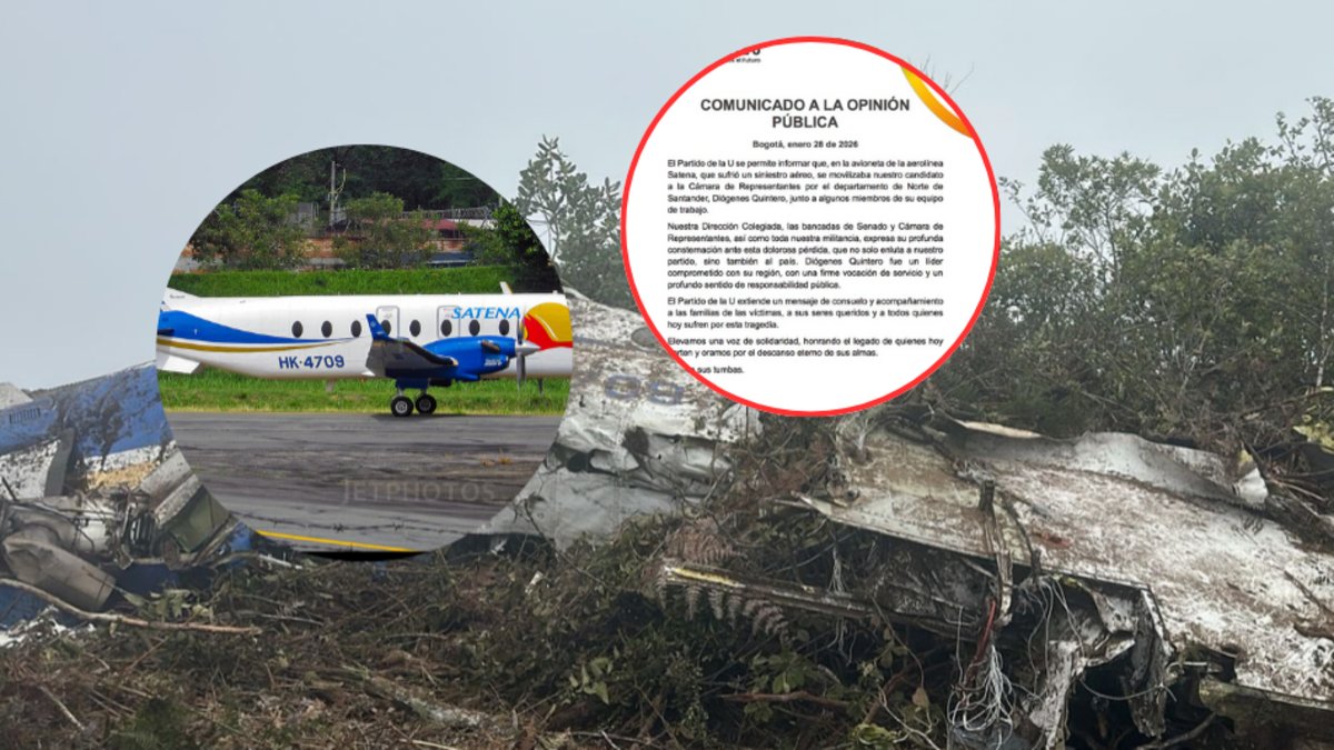 Partido de la U habló tras hallazgo de avión de Satena en la que viajaba congresista Diógenes Quintero en Norte de Santander: 'Dolorosa pérdida'