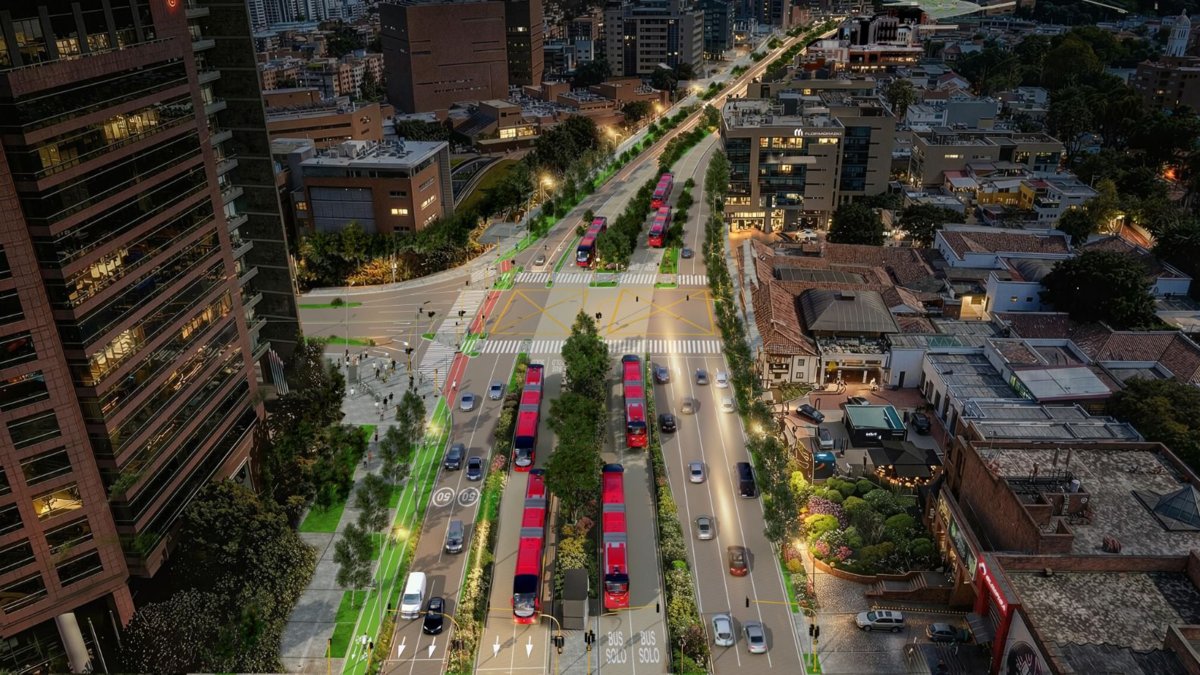 Este es el cambio extremo que tendrá el tramo norte de la carrera séptima de Bogotá.
