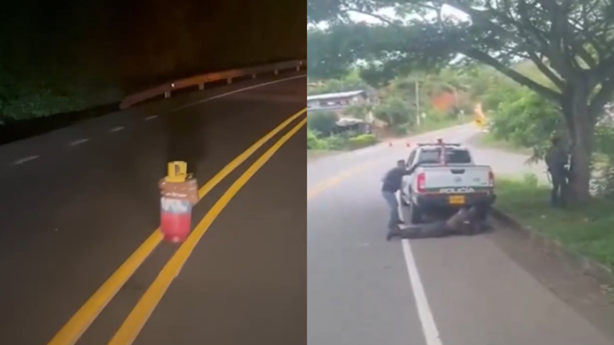 Hostigamientos contra la Policía durante la desactivación de un cilindro instalado en la vía Cali