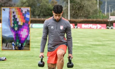 Alexis Zapata, jugador de Santa Fe, niega responsabilidad en incendio causado por globo pirotécnico en Itagüí