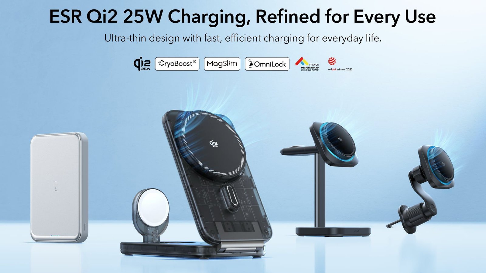 CES 2026: ESR anuncia cargadores inalámbricos Qi2.2 con carga de 25 W para iPhone 17