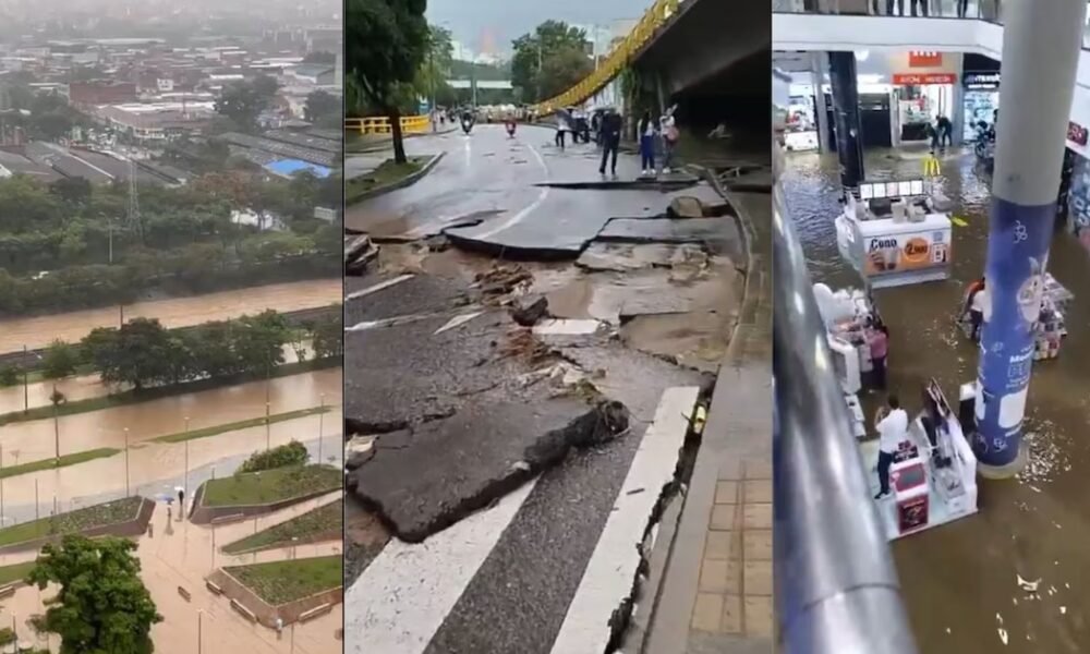 En 44 minutos cayó el diluvio en Medellín: árboles caídos, fallas eléctricas, destrucción de una vía, inundaciones y hasta evacuación de conocido supermercado