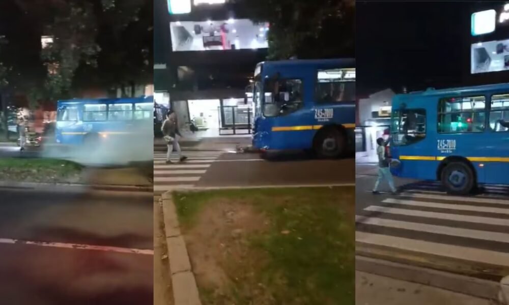 En video: bus del Sitp embistió dos veces a una motocicleta en presunto caso de intolerancia vial en Suba