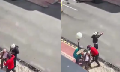 En video quedó el violento robo a dos adultos mayores en Bogotá: ladrones amenzaron a testigos que intentaron intervenir