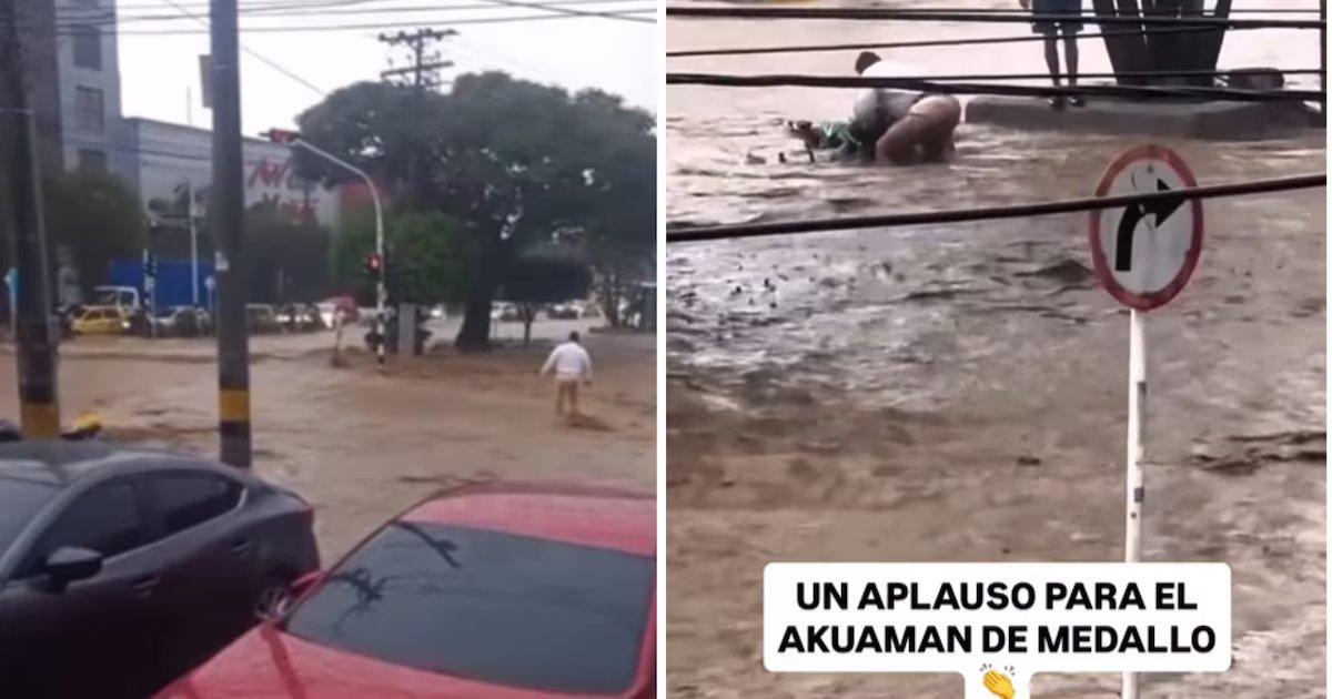 Habló “el Aquaman” de Medellín: ayudó a rescatar a dos domiciliarios durante las inundaciones