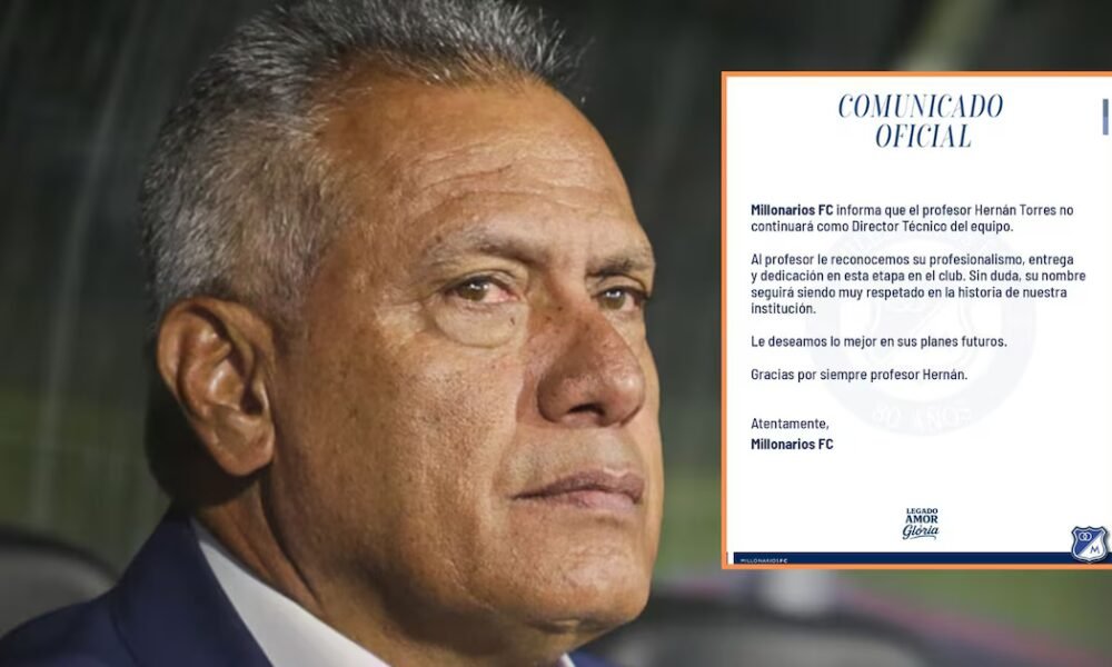 Hernán Torres deja de ser técnico de Millonarios tras crisis de resultados y presión de la hinchada