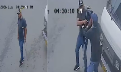 Hombre en muletas que llevaba $18 millones fue víctima de un violento robo en Girardota, Antioquia: el hurto quedó en video