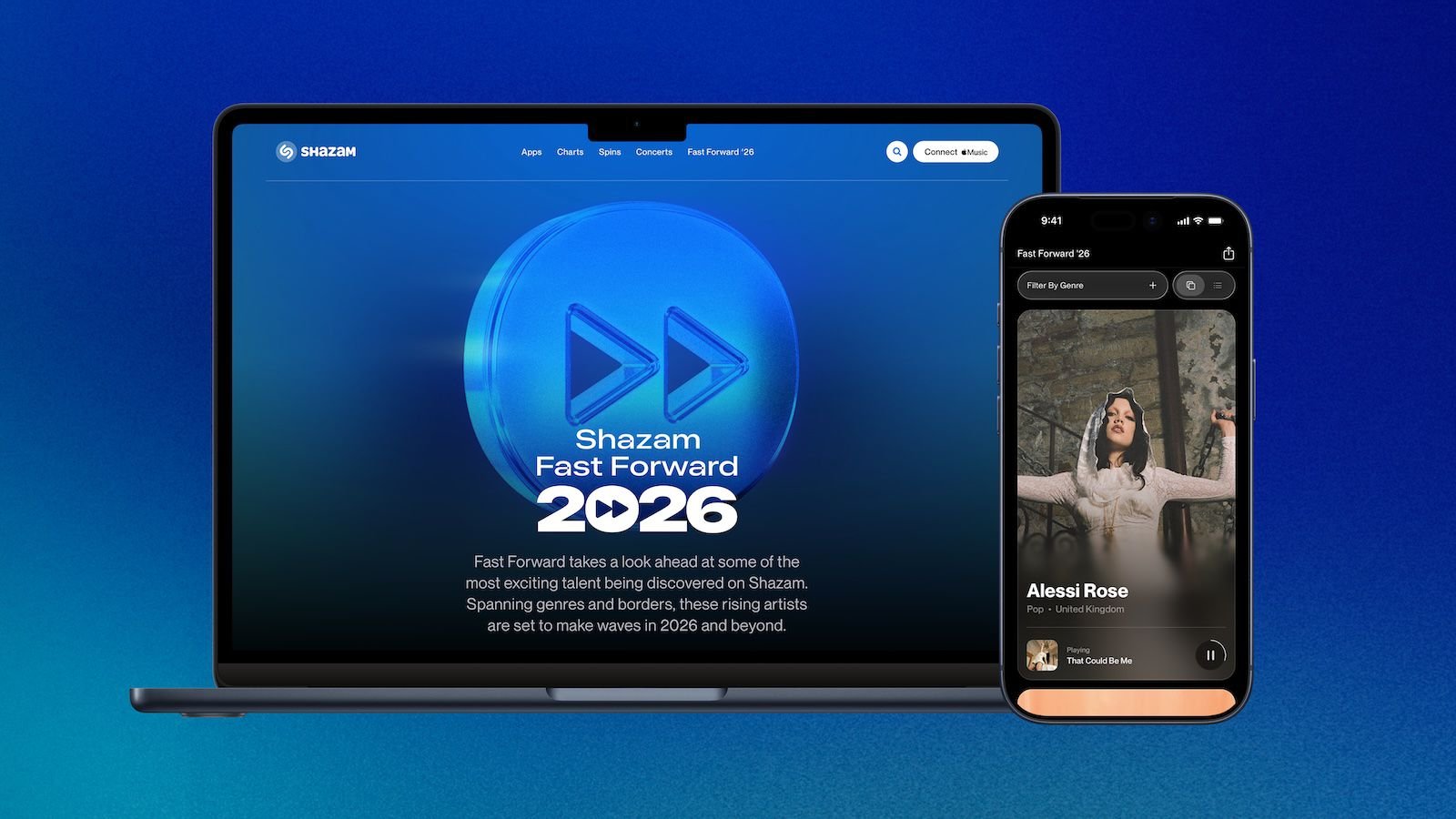 La lista de reproducción Fast Forward de Shazam revela artistas musicales que crecerán en 2026