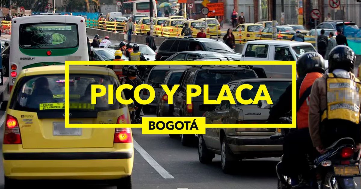 Pico y Placa: qué automóviles no circulan en Bogotá este lunes