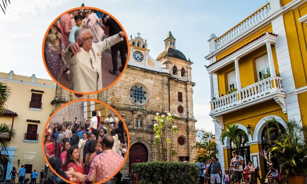 Una lujosa fiesta en las calles de Cartagena por la boda de una colombiana y un ciudadano hindú desató asombro de los transeúntes