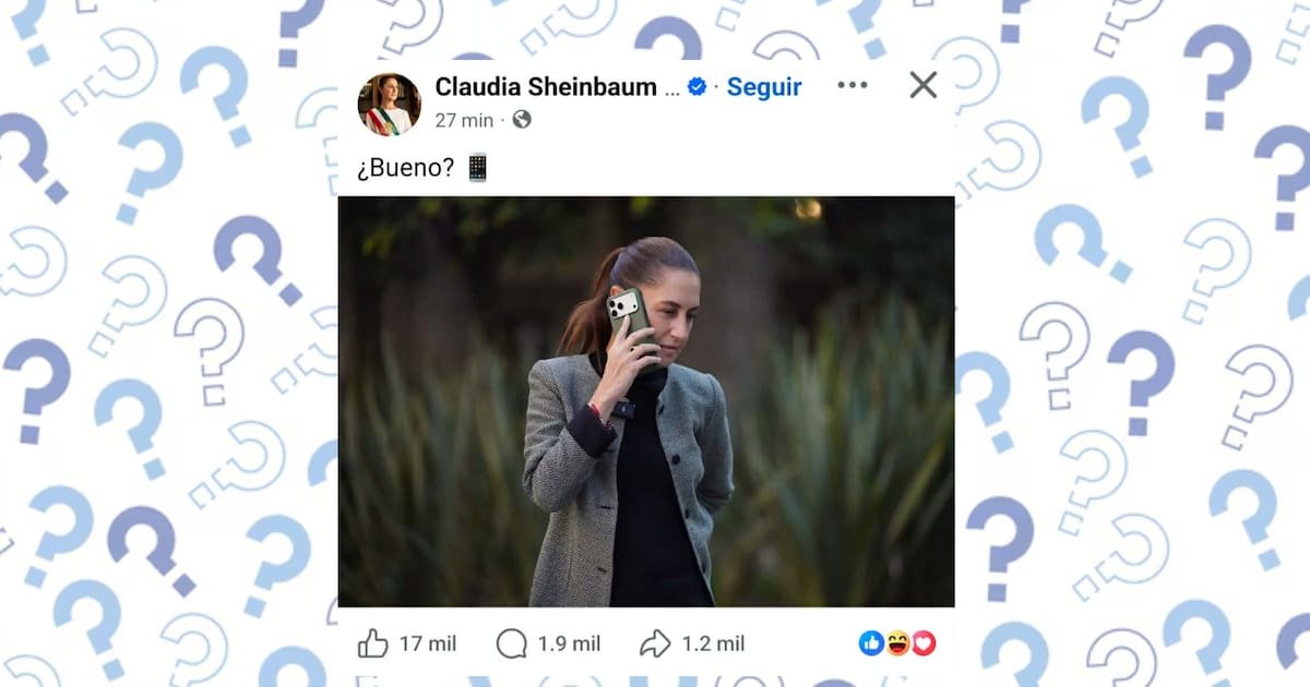 ¿Bueno? Claudia Sheinbaum publicó misteriosa foto hablando por su celular Iphone y en redes ya surgen teorías mientras se pregunta cuál es el contexto y qué podría significarse