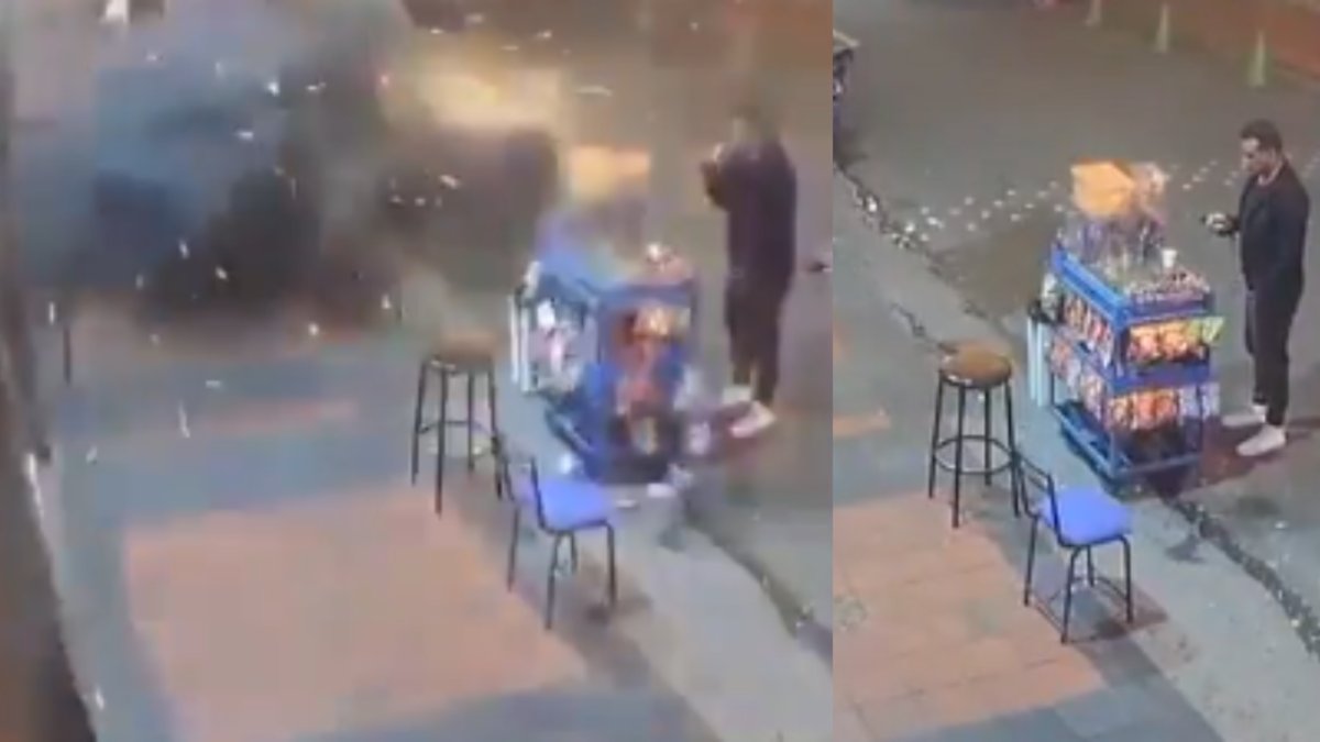 Aparece video del momento exacto cuando dos hombres en motocicleta lanzaron granada que provocó una fuerte explosión en el barrio Santa Fe, en Bogotá.