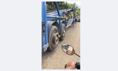 Video muestra dónde están las estructuras traseras de los tractocamiones que transportaban 17 camionetas de alta gama robadas entre Cauca y Valle
