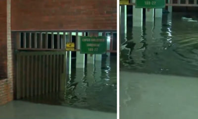 persona quedó atrapada en su carro por inundación en parqueadero; seis resultados vehículosron afectados