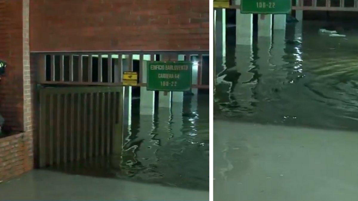 persona quedó atrapada en su carro por inundación en parqueadero; seis resultados vehículosron afectados