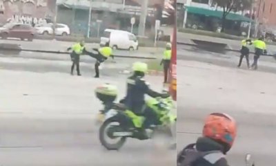 imágenes muestran el altercado físico entre los uniformados
