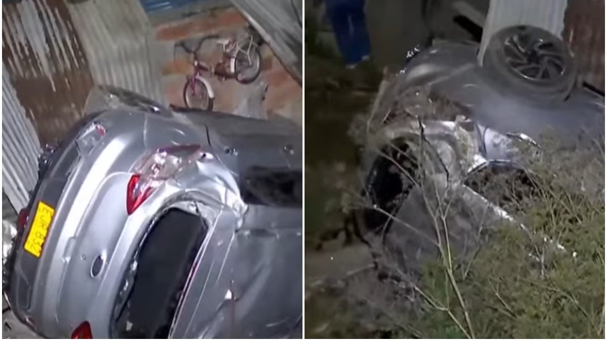 Grave accidente en el sur de Bogotá por camioneta que perdió el control y terminó en el techo de una casa: una mujer resultó herida