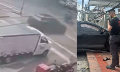En video quedó registrado el momento en que un carro arrolló a toda velocidad a un motociclista en Barrios Unidos y se estrelló contra un local.