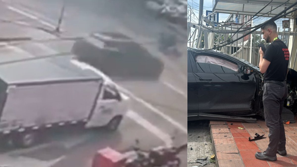 En video quedó registrado el momento en que un carro arrolló a toda velocidad a un motociclista en Barrios Unidos y se estrelló contra un local.