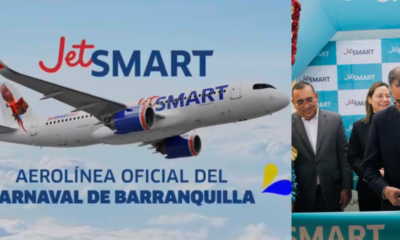 JetSmart comienza operación de la nueva ruta Bogotá–Barranquilla como avión oficial del Carnaval